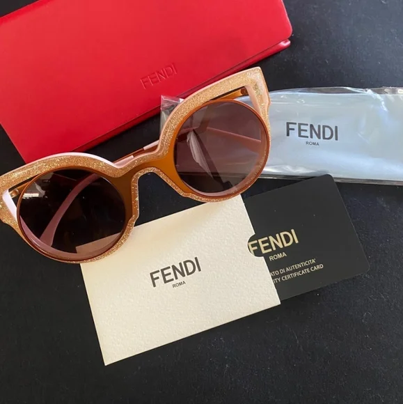 Fendi | Accessories | Fendi Orange Glitter Pink Sunglasses  display picture 2